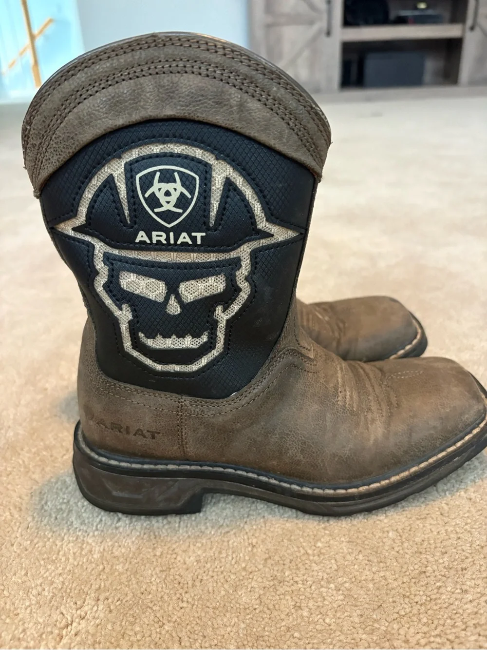 Ariat Workhog XT Vent Tek Bold Boot Boy 1 Brown Leather Square Toe Western Cowbo